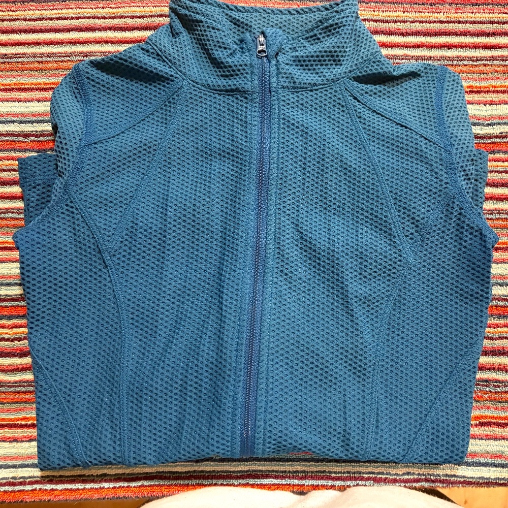 TEAL LJ BLACK ULTRA-BREATHABLE TEXTURED TRACK JACKET XS PRE-OWNED **COOL TEXTURE